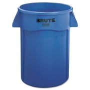 Rubbermaid Commercial Brute 44-Gallon Vented Utility Container - 44 gal Capacity - Round - Handle, Heavy Duty, Reinforced, UV Coated, Damage Resistant, Warp Resistant, Water Resistant - 31.5" Height x 24" Diameter - Plastic - Blue - 1 Each