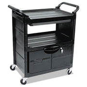Round Handle - 300 lb Load Capacity - 4 Casters - Plastic, Metal - 33.63" Length x 18.63" Width x 37.75" Height - Black - 1 Each