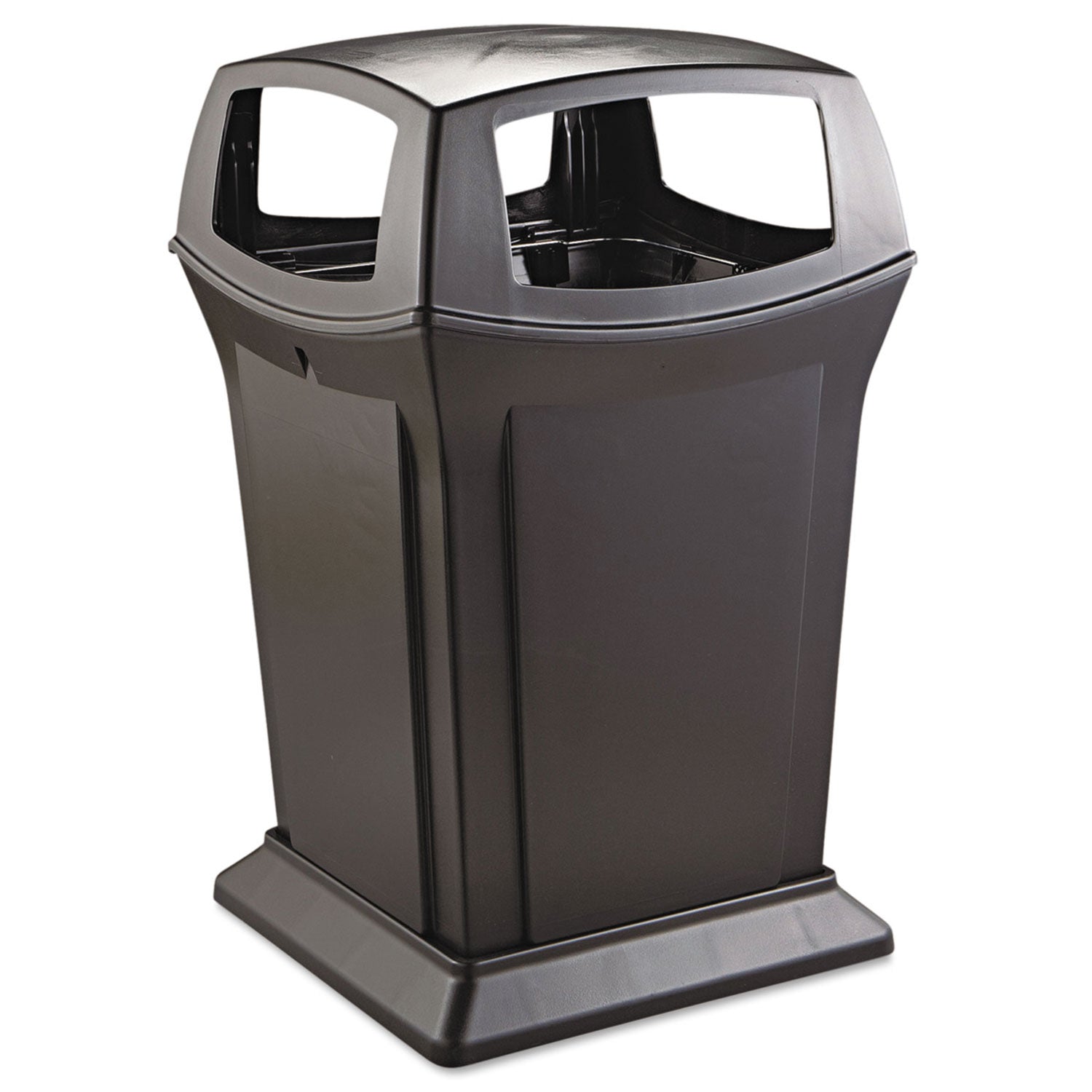 Hinged Lid - 45 gal Capacity - Rectangular - Durable, Chemical Resistant - 41.5" Height x 24.9" Width x 24.9" Depth - Black - 1 Each