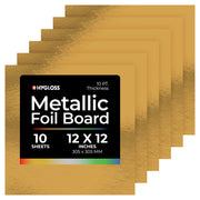 Metallic Foil Board - 10 ct., 12"x12", Gold
