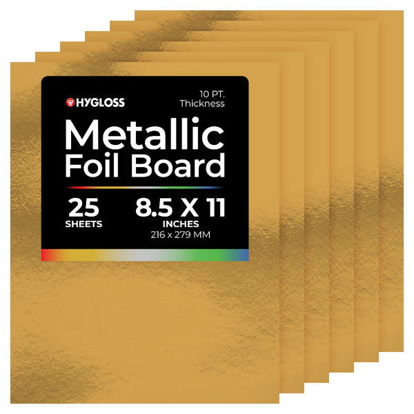 Metallic Foil Board - 25 ct., 8.5"x11", Gold