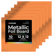 Metallic Foil Board - 10 ct., 12"x12", Red Copper