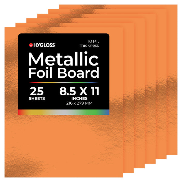 Metallic Foil Board - 25 ct., 8.5"x11", Red Copper
