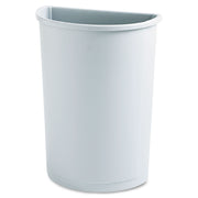 Rubbermaid Commercial Half Round Wastebaskets - 21 gal Capacity - Semicircular - 28.6" Height x 12" Width x 21" Depth - Gray - 1 Each