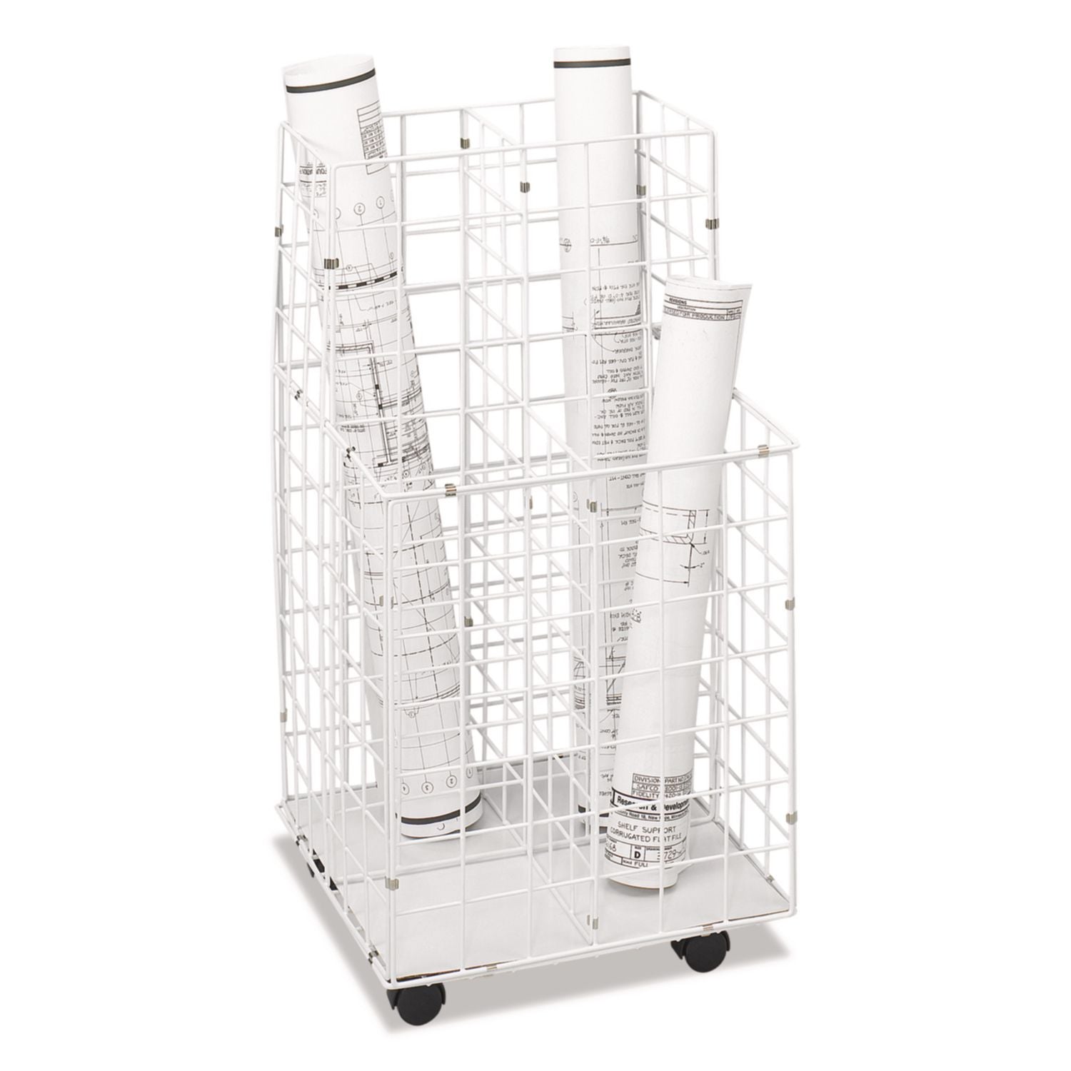 Roll File Wire 4 Tube Wht
