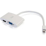 C2G Mini Display Port Adapter, 4K, Display Port to HDMI or VGA, White, 8 inches, Cables to Go 28272