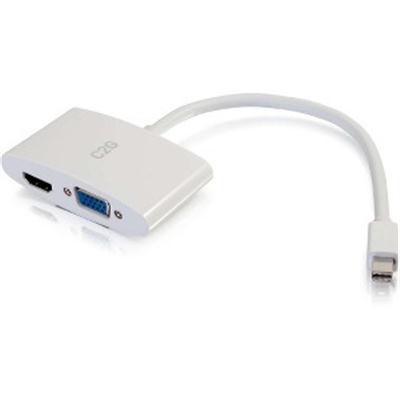 C2G Mini Display Port Adapter, 4K, Display Port to HDMI or VGA, White, 8 inches, Cables to Go 28272
