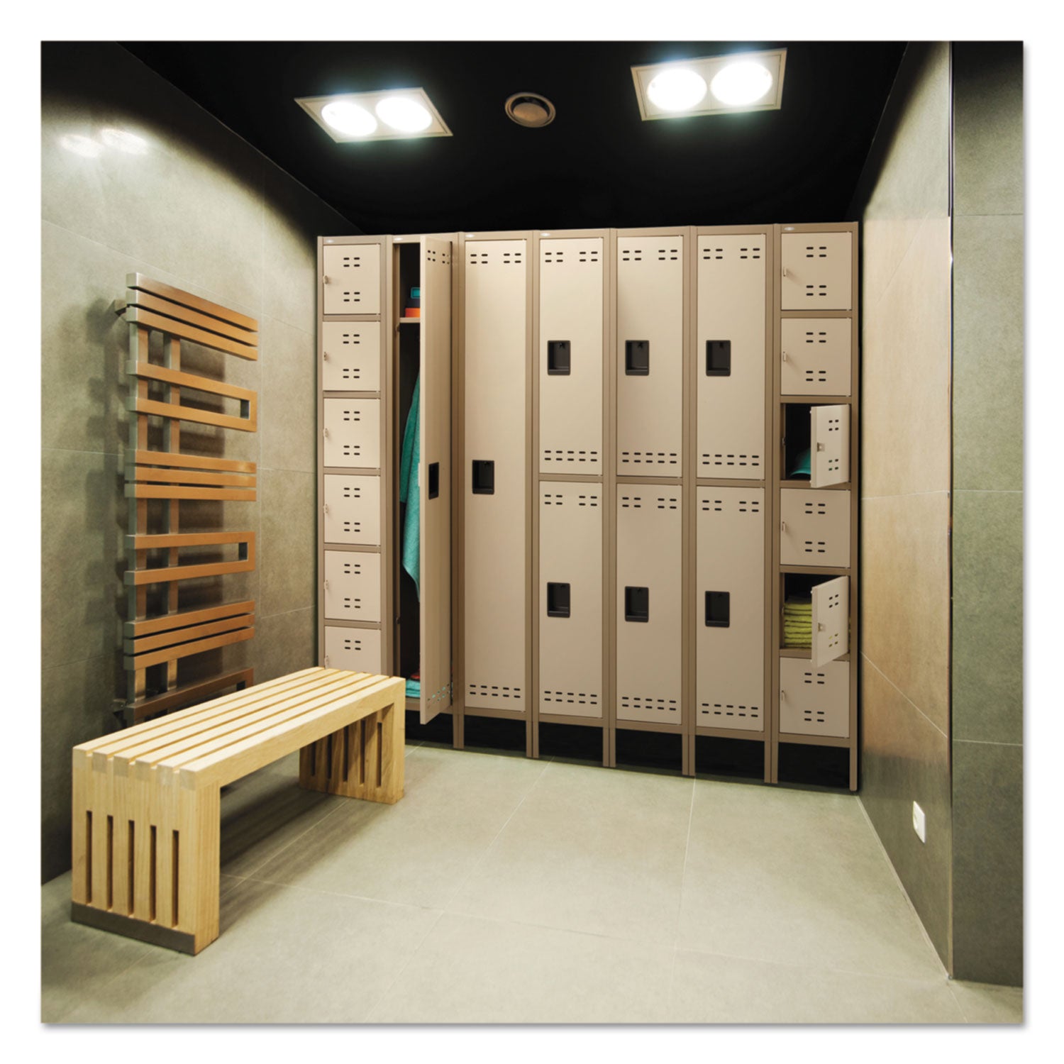 Locker Dble Tier 3 Column Tan