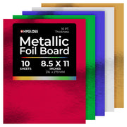 Metallic Foil Board - 10 sheets, 8.5"x11", 2 ea. Of 5 asst'd colors
