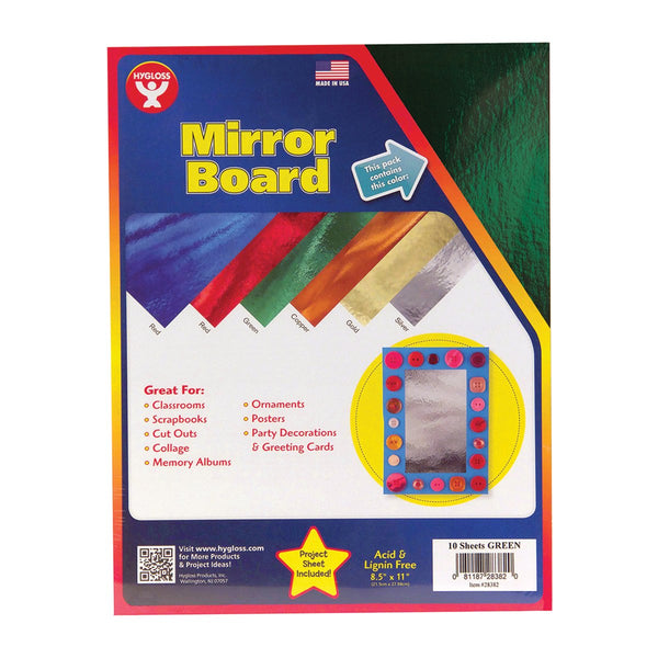 Mirror Board 12pt. - 8.5"x11", 25 sheets, Green