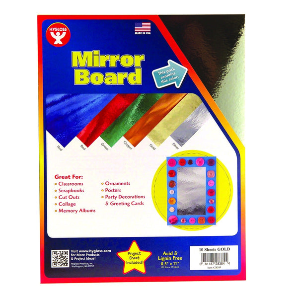 Mirror Board 12pt. - 12"x12", 10 sheets, Blue
