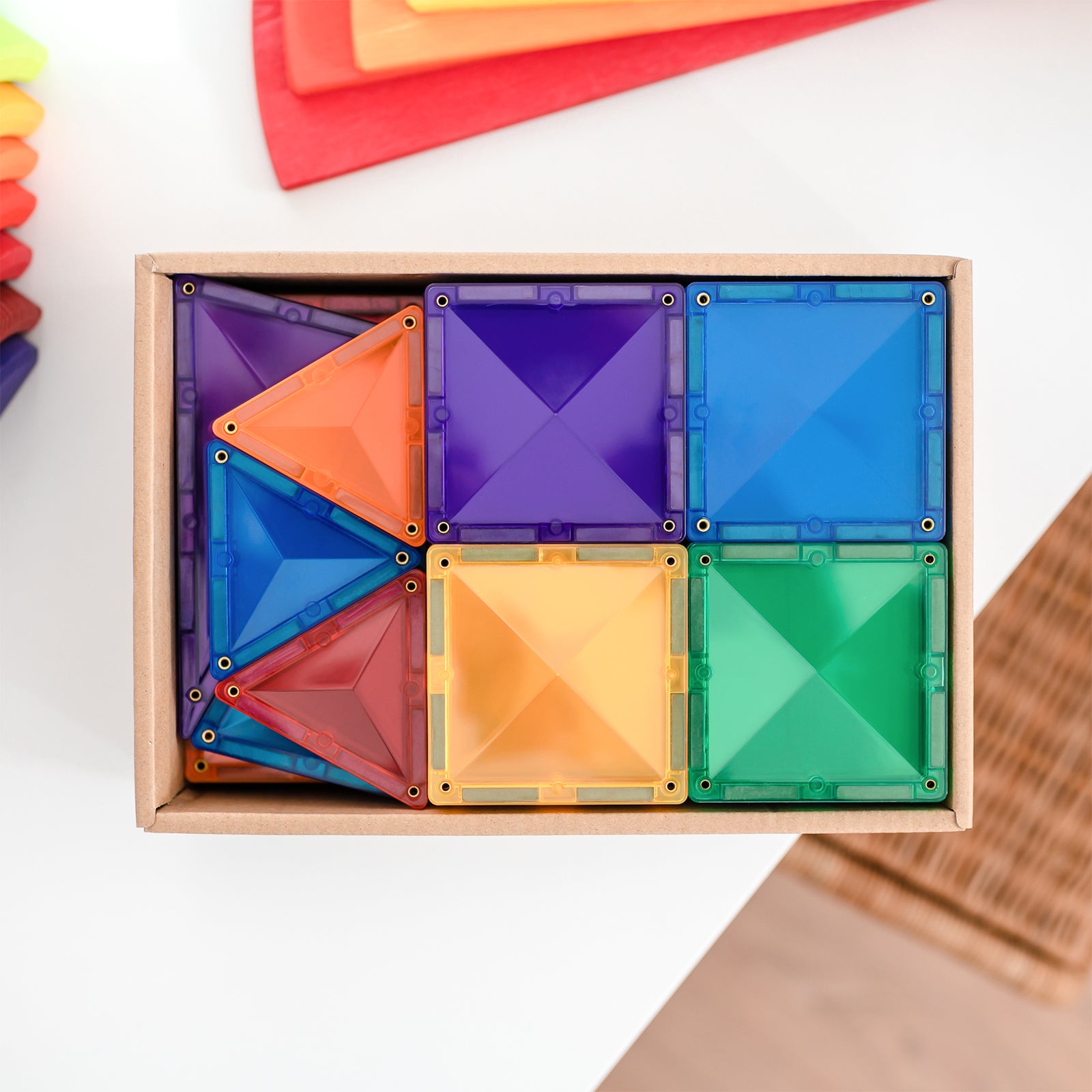 Magnetic Tiles Rainbow Starter Pack, 60 Pieces