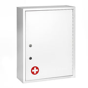 21 in. H x 16 in. W x 6 in. D Large Dual Lock Surface-Mount Medical Security Cabinet in White
