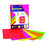 Fluorescent Paper - 10 shts, 7"x11", 2 ea. Of 5asst'd colors