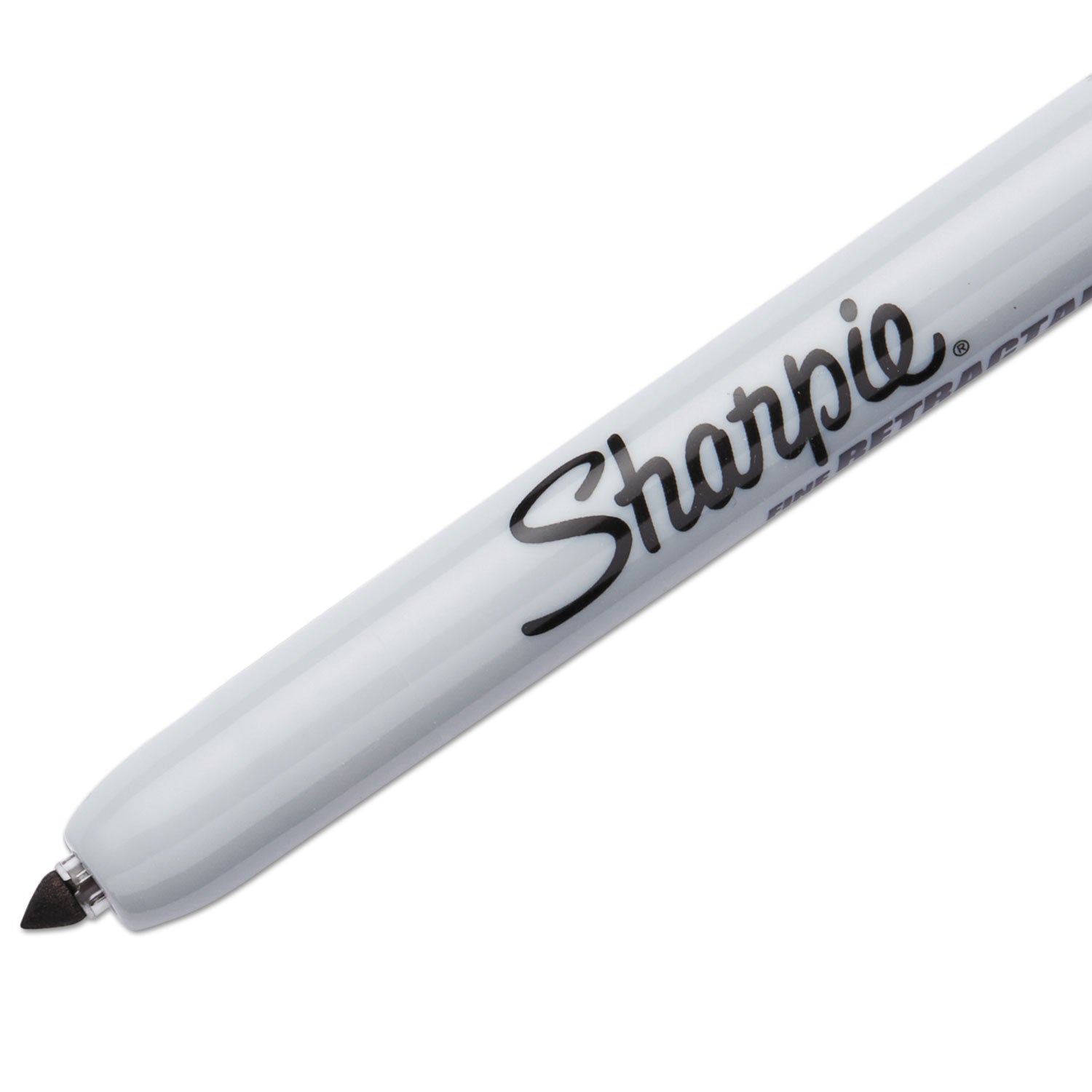 Sharpie Retractable Permanent Marker - Fine Marker Point - Retractable - Black Ink - 1 - 1 Dozen