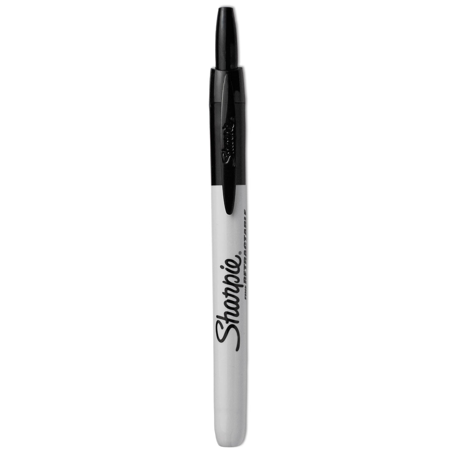 Sharpie Retractable Permanent Marker - Fine Marker Point - Retractable - Black Ink - 1 - 1 Dozen