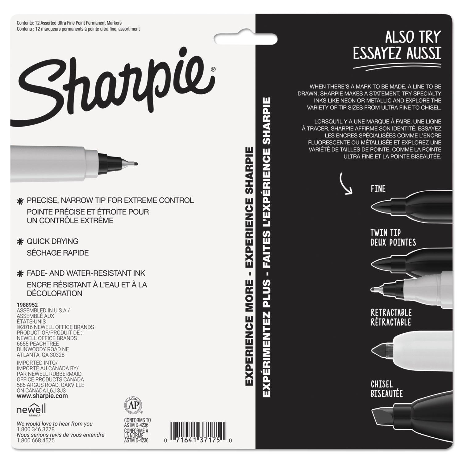 Sharpie Ultra Fine Point Permanent Marker - Ultra Fine Marker Point - Black, Red, Blue, Green, Brown, Orange, Purple, Lime, Yellow, Aqua, Berry, ... Ink - 12 / Pack