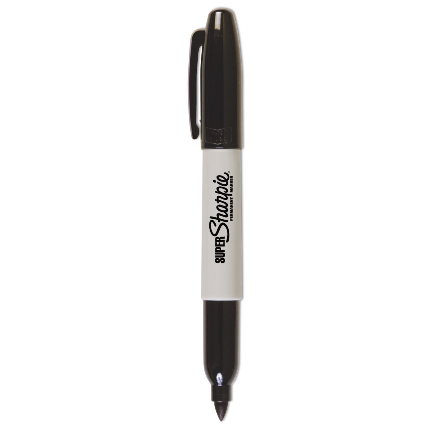 Sharpie Super Permanent Marker - Bold, Fine Marker Point - Black Ink - Plastic Barrel - 6 / Pack