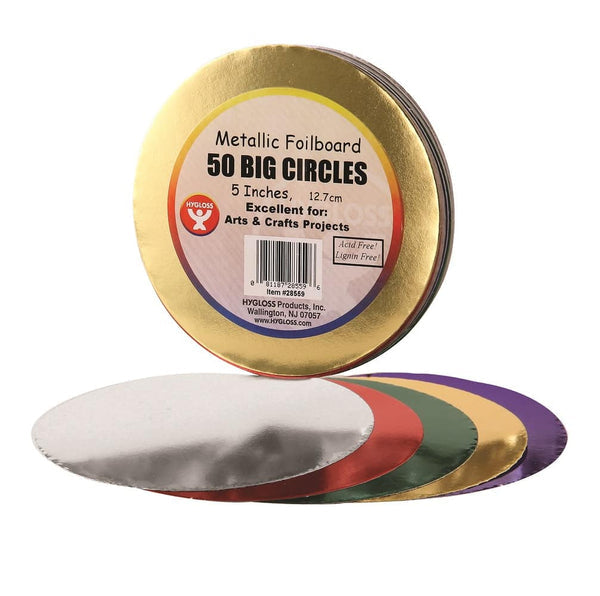 Circles - 5", 50 ct., Metallic foil board