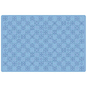 Scandinavian Doodle Small 3-Tone - 6ft X 9ft - Rectangle - Blue