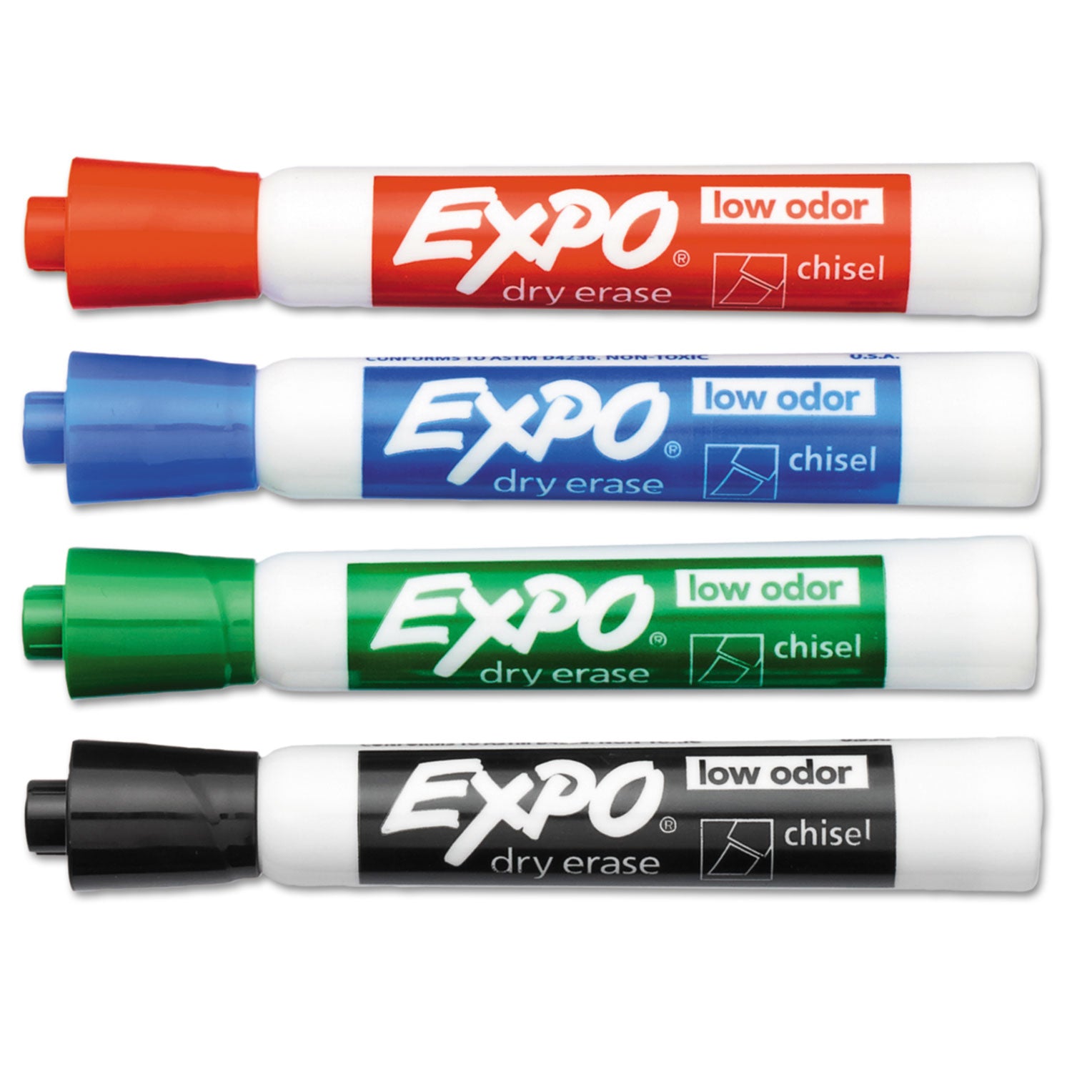 Expo Low-Odor Dry Erase Markers, Chisel Tip, Assorted Colors, 192 Pack