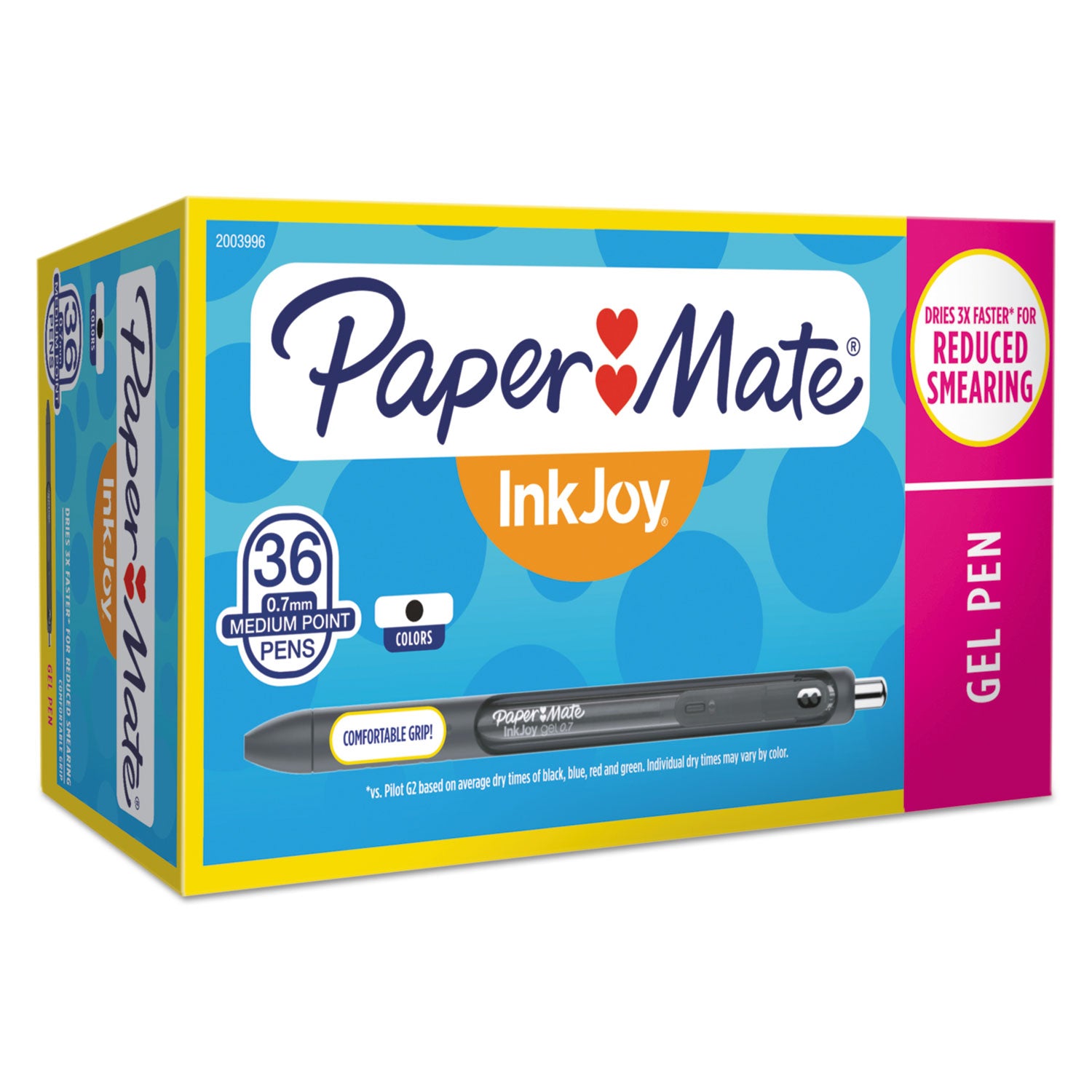 Paper Mate InkJoy Gel Pen - Retractable - Black Ink - Gel-based - 36 / Box