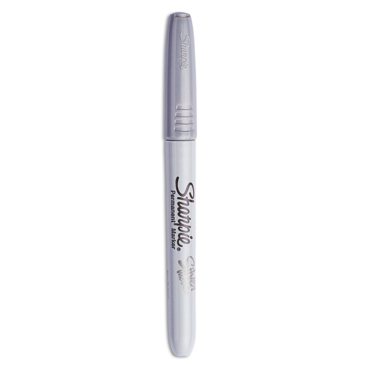 Sharpie Metallic Permanent Markers - Fine Marker Point - Metallic Silver Ink - Liquid - Gray Barrel - 36 / Box