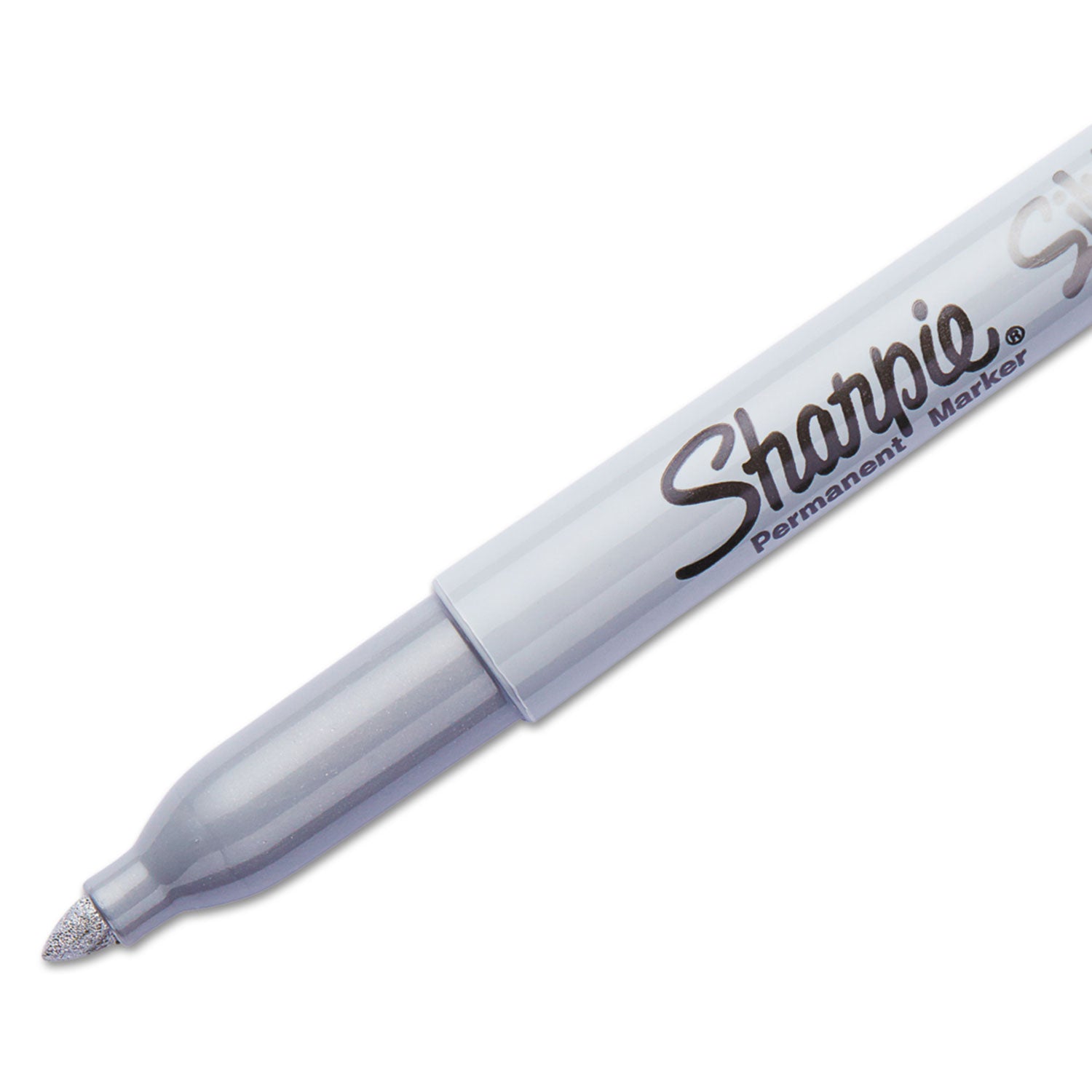 Sharpie Metallic Permanent Markers - Fine Marker Point - Metallic Silver Ink - Liquid - Gray Barrel - 36 / Box