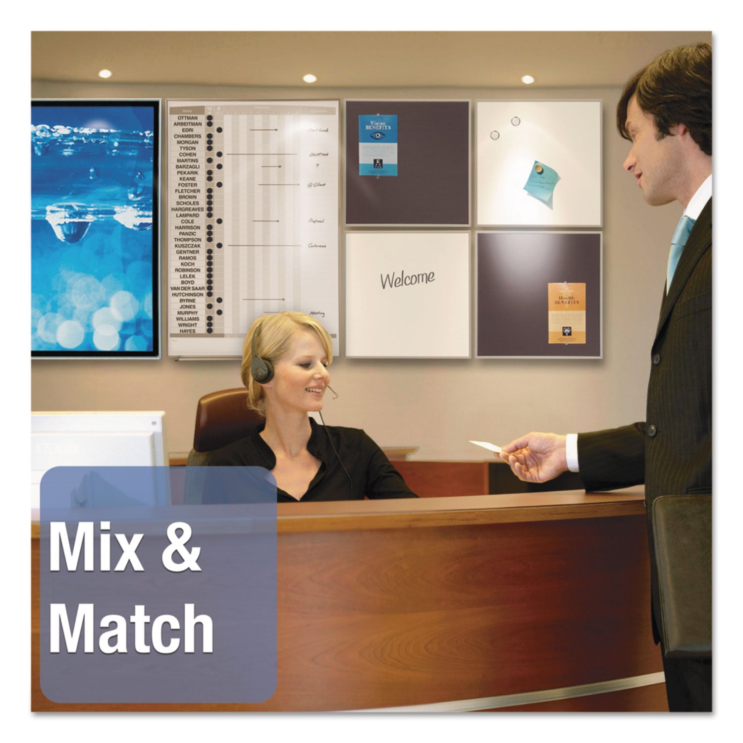Quartet Matrix Whiteboard - 31" Board Height x 48" Board Width - White Surface - Magnetic, Durable - Silver Aluminum Frame - 1 Each