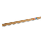 Quartet Mounting Bar, Silver/Brown, Aluminum & Cork, 1 Each, 48" Length, Includes Push Pins, Magnetic Strips, Double-Sided Tape