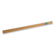Quartet Bulletin Bar, Silver/Brown, Aluminum & Cork, 36" Length, 1 Each with Push Pins, Magnetic Strips, Double-Sided Tape