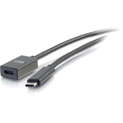 C2g 1ft C Extension Cable - 3.2 - 5gbps -m/f - Extension Cable - Type-c (m) to Type-c (f) - 3.1 Gen 1 / Thunderbolt 3 - 3 a - 1 Ft - Molded - Black