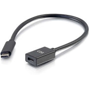 C2G - 757120286578 1-feet USB Type-C 3.1 Male to Female Cable - Black