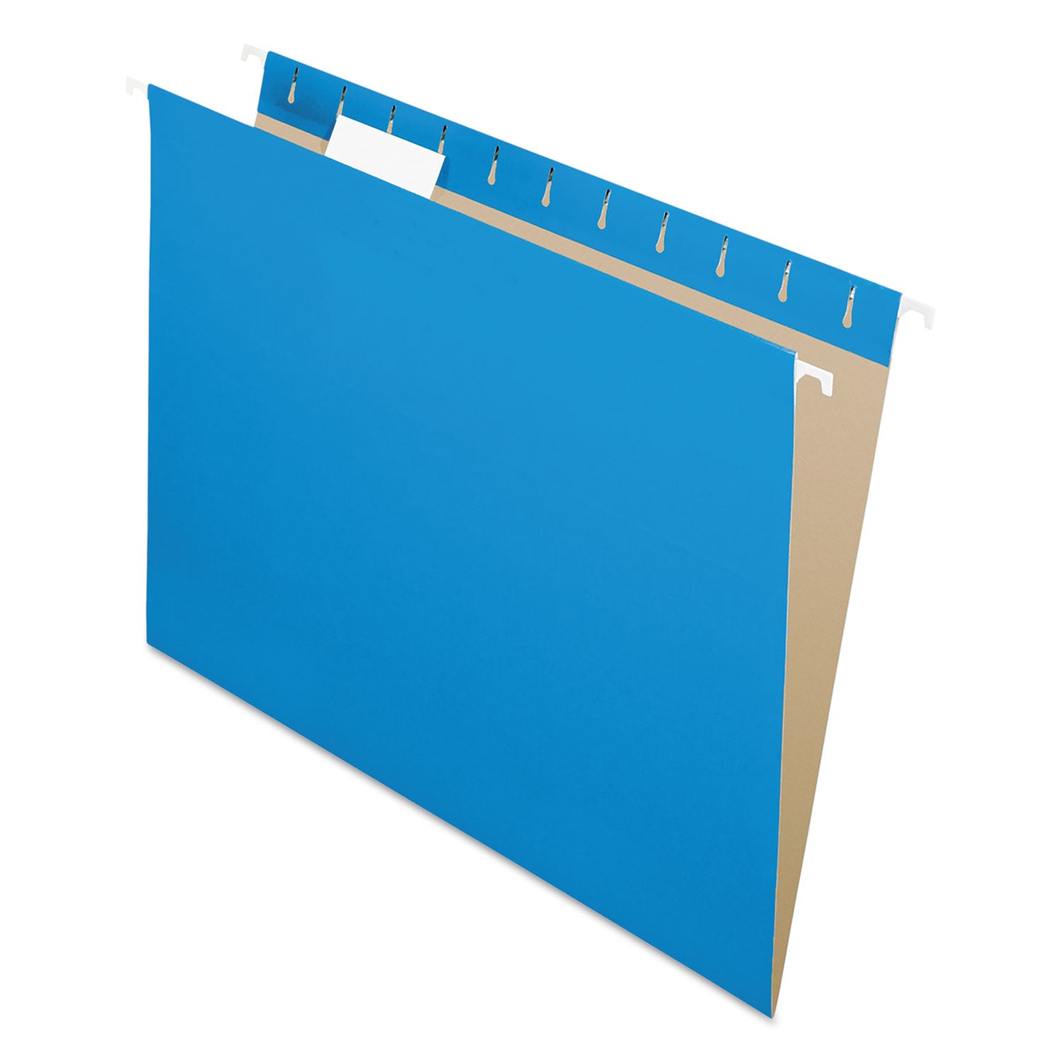 Pendaflex Essentials 1/5 Tab Cut Letter Recycled Hanging Folder - 8 1/2" x 11" - Blue - 100% Recycled - 25 / Box