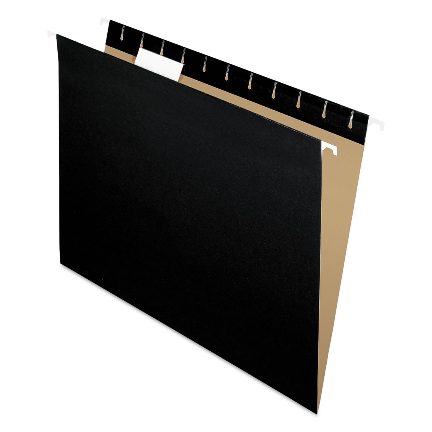 Pendaflex Essentials 1/5 Tab Cut Letter Recycled Hanging Folder - 8 1/2" x 11" - Black - 100% Recycled - 25 / Box