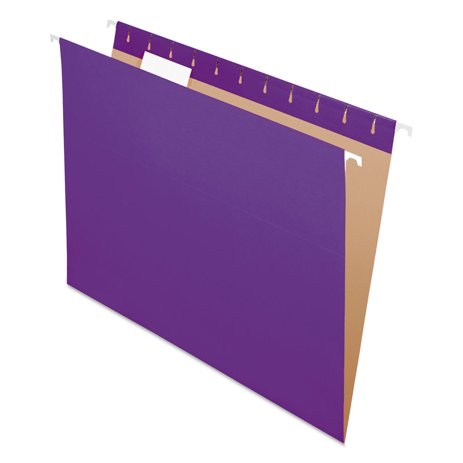 Pendaflex Essentials 1/5 Tab Cut Letter Recycled Hanging Folder - 8 1/2" x 11" - Violet - 100% Recycled - 25 / Box