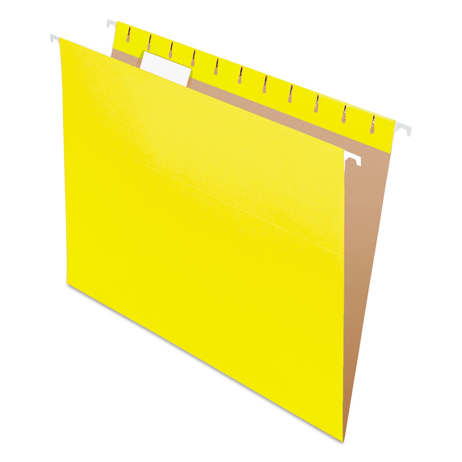 Pendaflex Essentials 1/5 Tab Cut Letter Recycled Hanging Folder - 8 1/2" x 11" - Yellow - 100% Recycled - 25 / Box