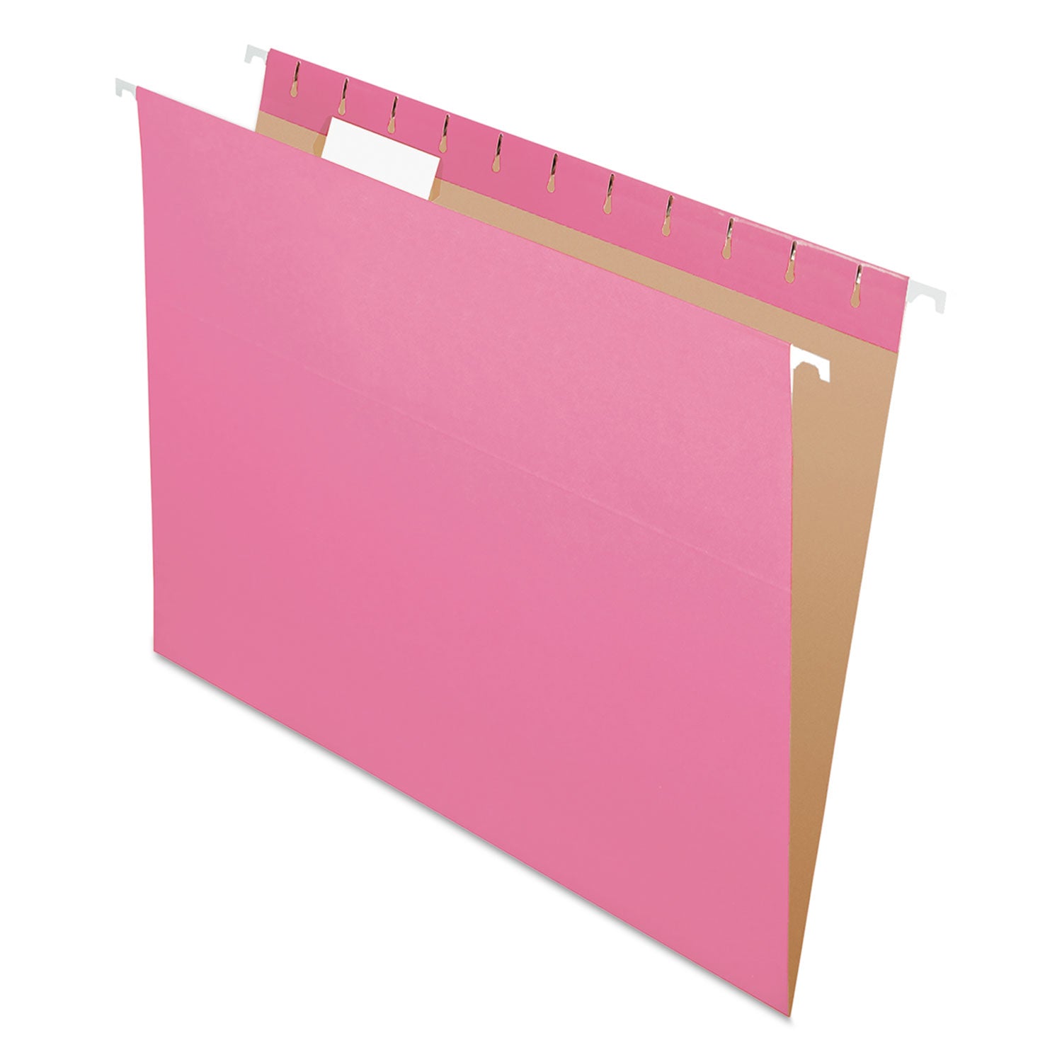 Pendaflex 1/5 Tab Cut Letter Recycled Hanging Folder - 8 1/2" x 11" - Pink - 100% Recycled - 25 / Box
