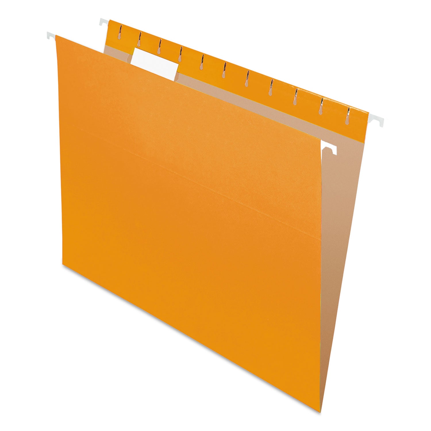 Pendaflex Essentials 1/5 Tab Cut Letter Recycled Hanging Folder - 8 1/2" x 11" - Orange - 100% Recycled - 25 / Box