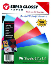 Super Glossy Paper - 12 shts, 10"x13", 1 ea. Of 12 asst'd colors