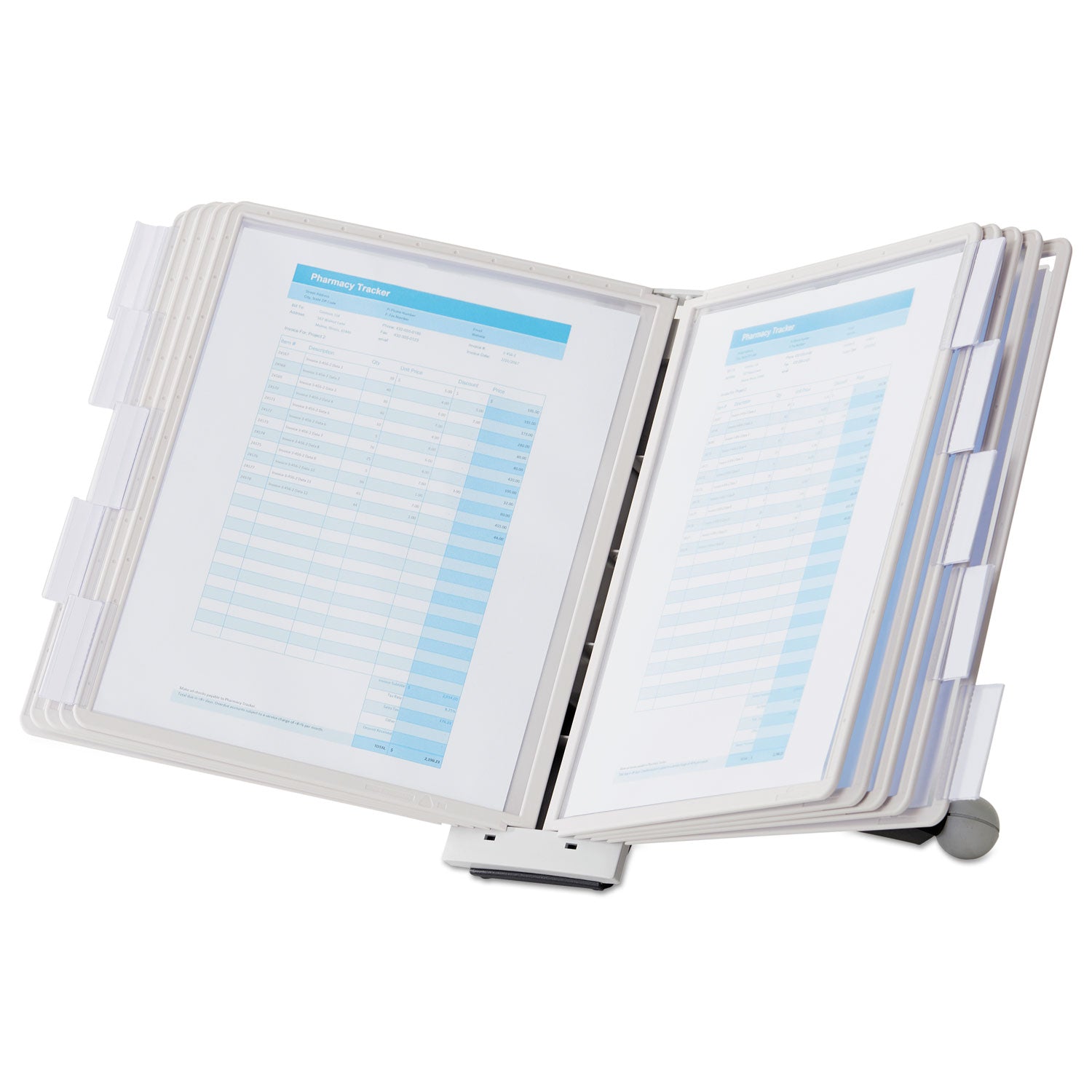 DURABLE Sherpa Desk Reference System - Desktop - 10 Panels - Support Letter 8.50" x 11" Media - Expandable - 1 Each