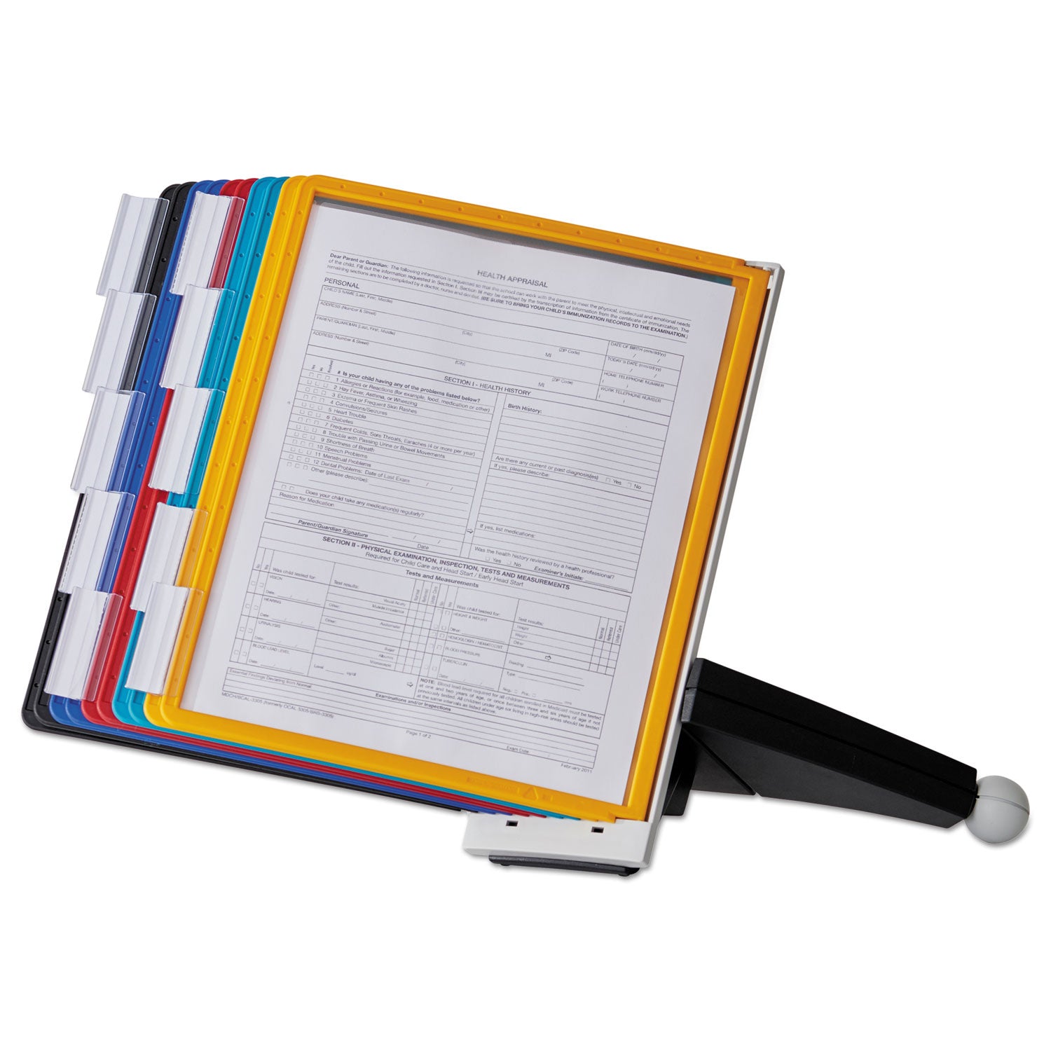 DURABLE Sherpa Desk Reference System - Desktop - 10 Panels - Support Letter 8.50" x 11" Media - Expandable - Assorted - 1 Each