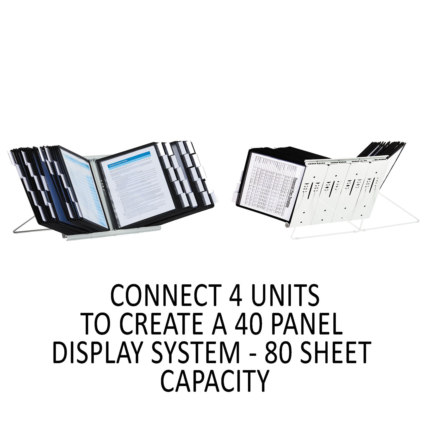 DURABLE InstaView Desktop Reference System - Desktop - 10 Panels - Support Letter 8.50" x 11" Media - White - 1 Each
