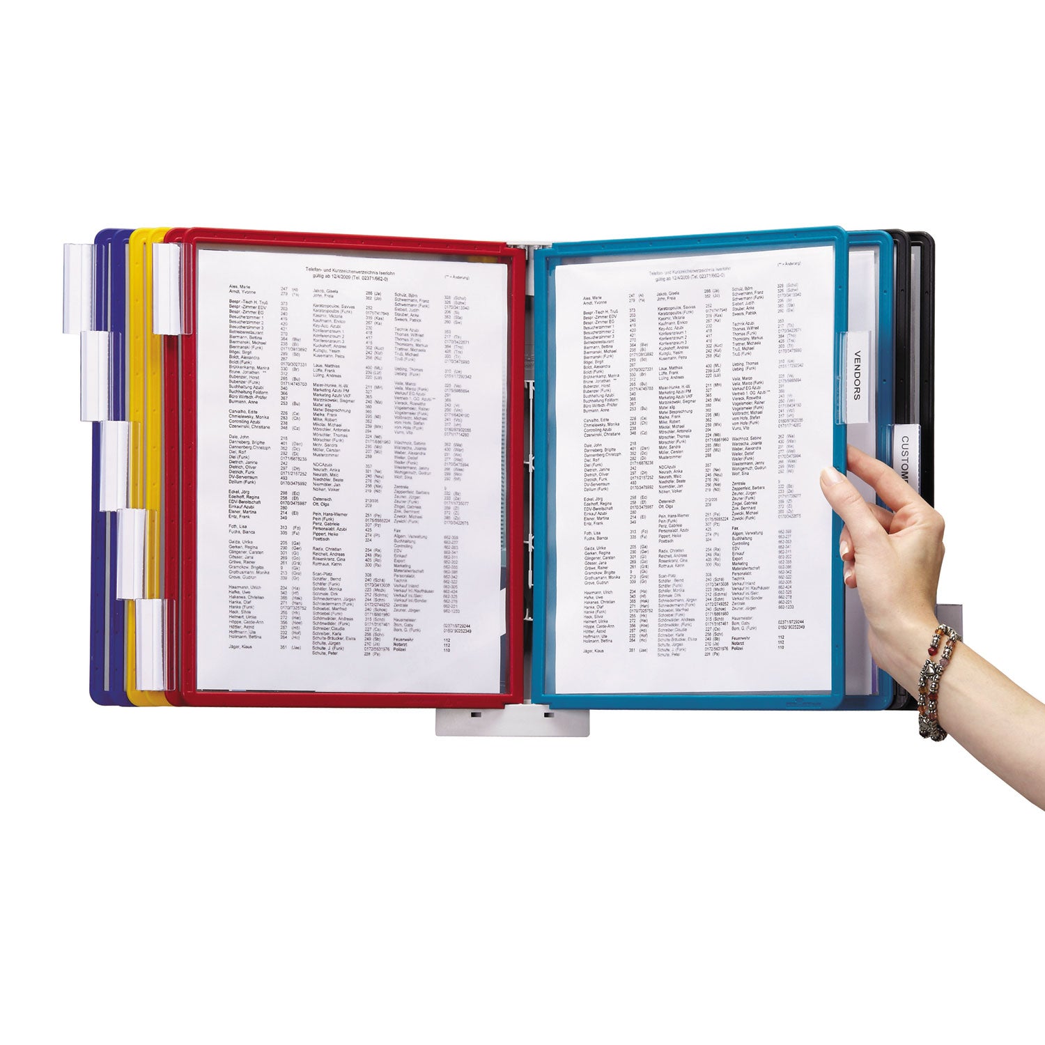 DURABLE Sherpa 10-Panel Wall Reference System - 10 Panels - Support Letter 8.50" x 11" Media - Expandable - Assorted - 1 Each