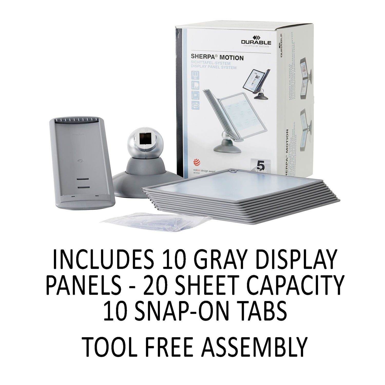 Desktop - 10 Panels - Support Letter 8.50" x 11" Media - Non Expandable - Graphite Smoke - Plastic - 1 Each