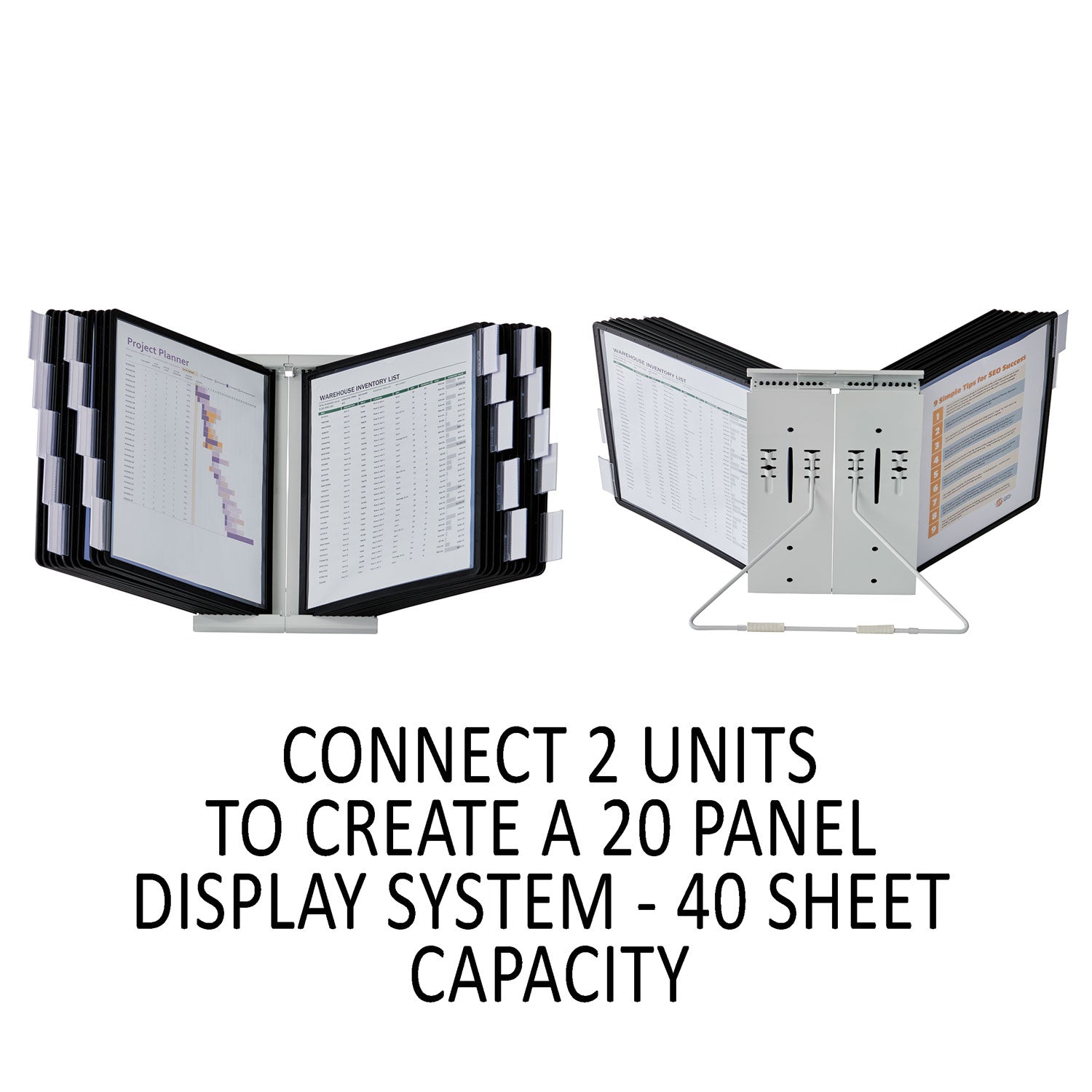 DURABLE InstaView Desktop Reference System - Desktop - 10 Panels - Support Letter 8.50" x 11" Media - White - 1 Each