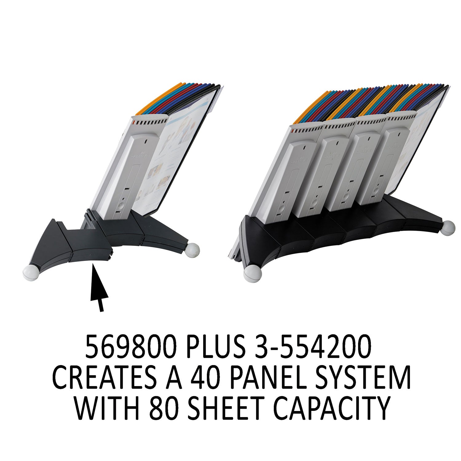 DURABLE Sherpa Desk Extension - 10 Panels - Support Letter 8.50" x 11" Media - 1 Each