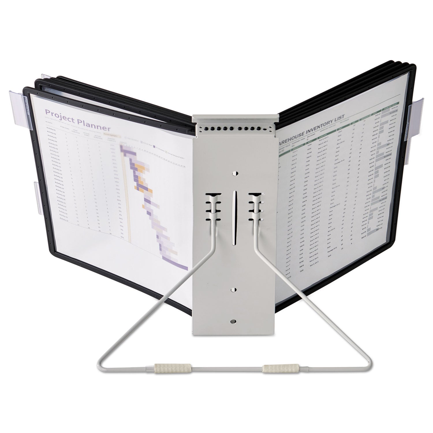 DURABLE InstaView Desktop Reference System - Desktop - 10 Panels - Support Letter 8.50" x 11" Media - White - 1 Each