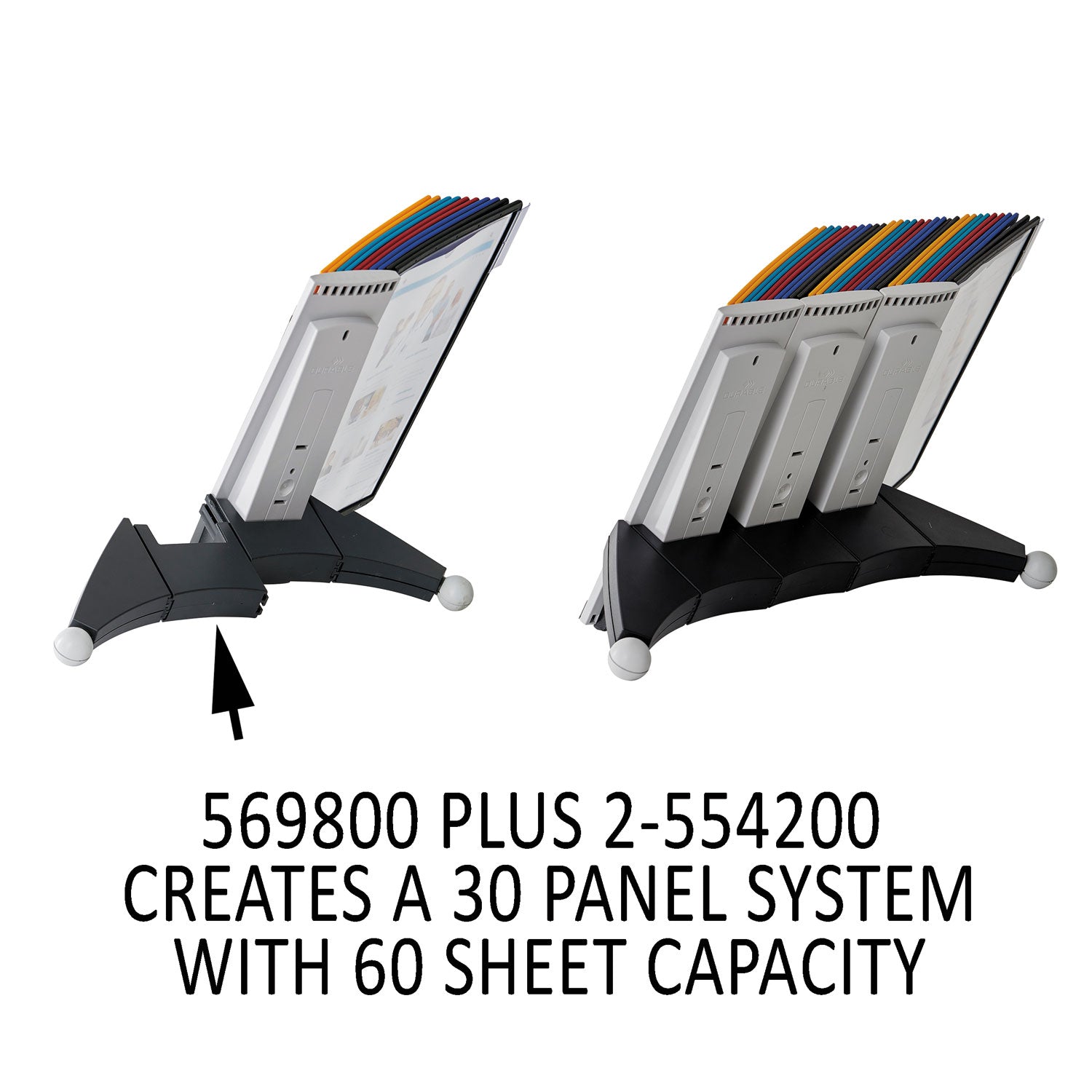 DURABLE Sherpa Desk Extension - 10 Panels - Support Letter 8.50" x 11" Media - 1 Each