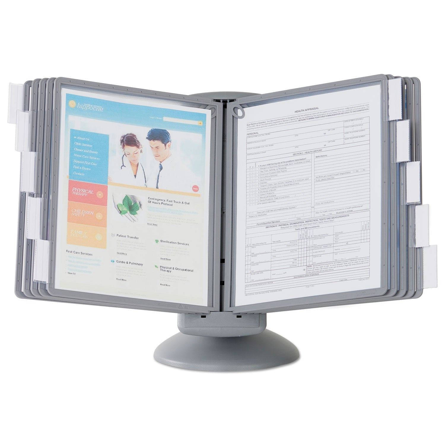 Desktop - 10 Panels - Support Letter 8.50" x 11" Media - Non Expandable - Graphite Smoke - Plastic - 1 Each